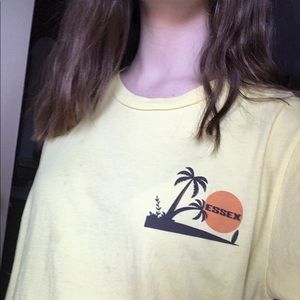 yellow palm trees essex t-shirt